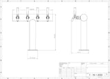 Ultra T FasTap quad 4 tap T-bar beer tower