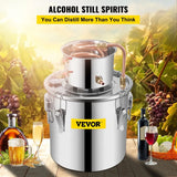 Vevor Alcohol Still 12L Stainless Steel Water Alcohol Essential Oils Distiller Copper Tube Home Brewing Kit Build-in Thermometer - Distillery King Australia