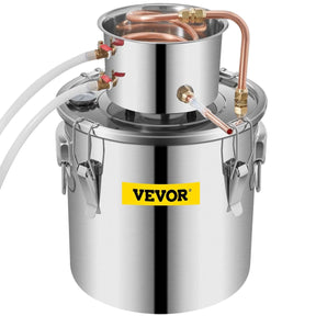 Vevor Alcohol Still 19L Stainless Steel Water Alcohol Essential Oils Distiller Copper Tube Home Brewing Kit Build-in Thermometer - Distillery King Australia