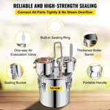 Vevor Moonshine Still 30L Home Use Distiller Brewing Stainless Steel Water Essential Oil Double Keg - Distillery King Australia