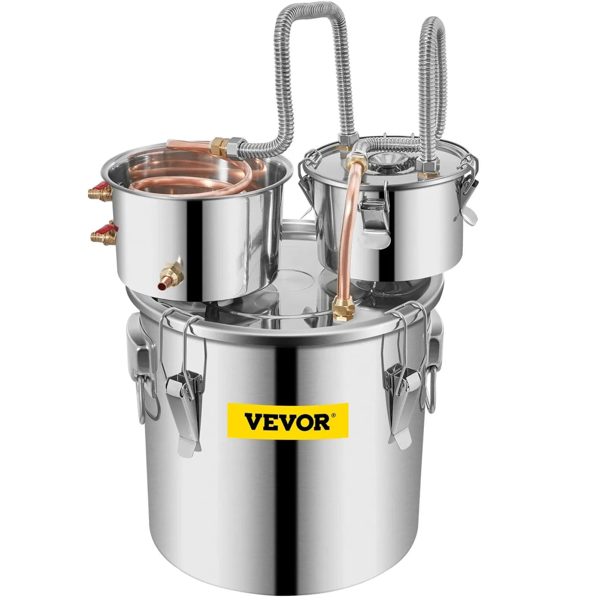 Vevor Moonshine Still 30L Home Use Distiller Brewing Stainless Steel Water Essential Oil Double Keg - Distillery King Australia