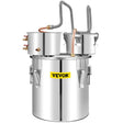 VEVOR Moonshine Still 50L Distiller Stainless Steel Water Alcohol Essential Oils Copper Tube with Circulating Pump Home Brewing Kit Build-in Thermometer - Distillery King Australia