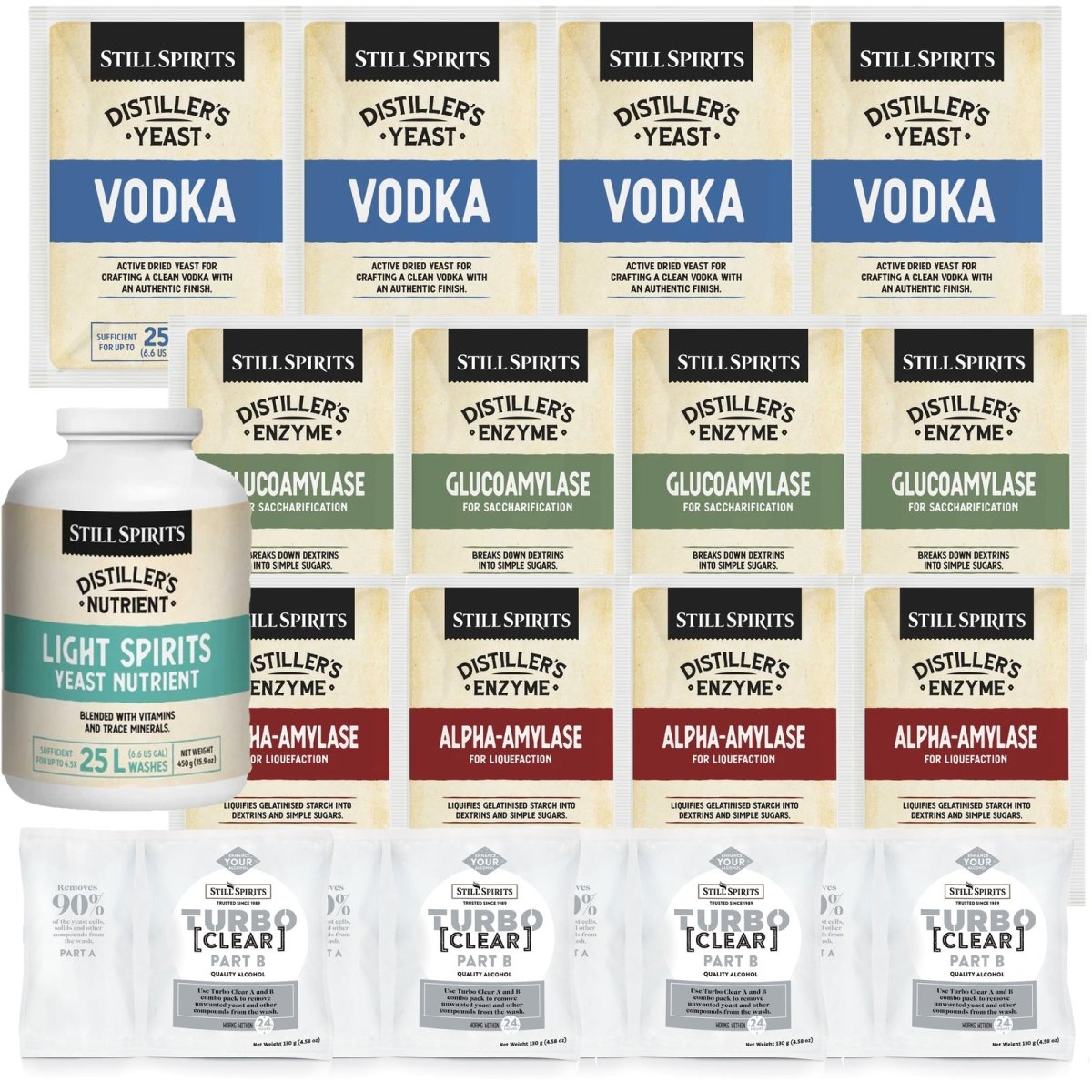 Vodka Distiller's Yeast Pack x4 (to use with Potatoes) - Distillery King Australia