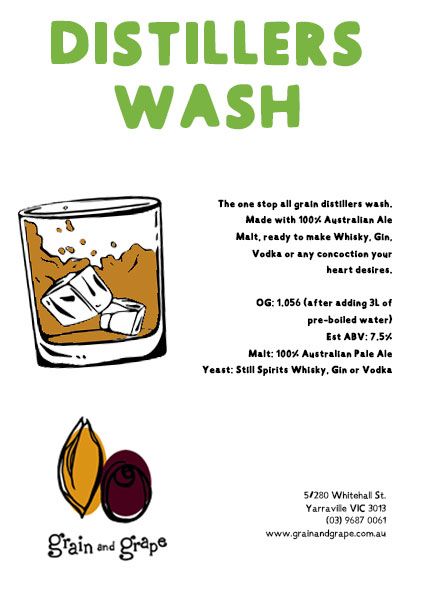 Whisky (Distillers) Spirits Wash | Fresh Wort Kit - Distillery King Australia