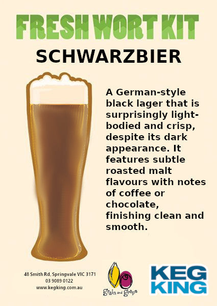 Schwarzbier Fresh Wort Kit - Keg King Brewing
