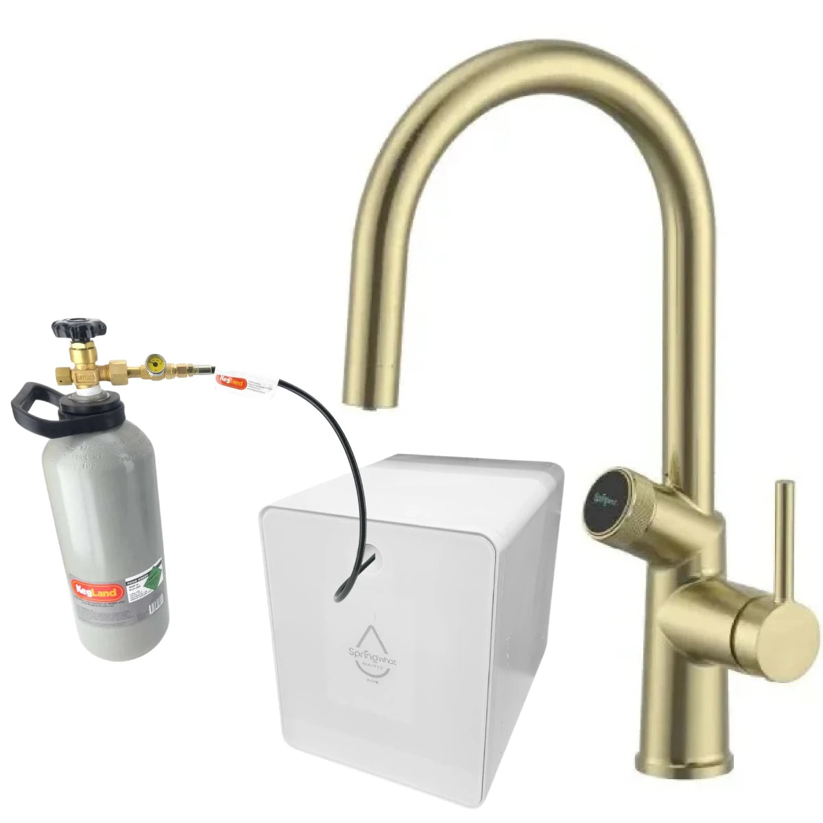 Zumi SpringWhat 6 in 1 Tap - Brushed Gold - Includes CO2 Gas