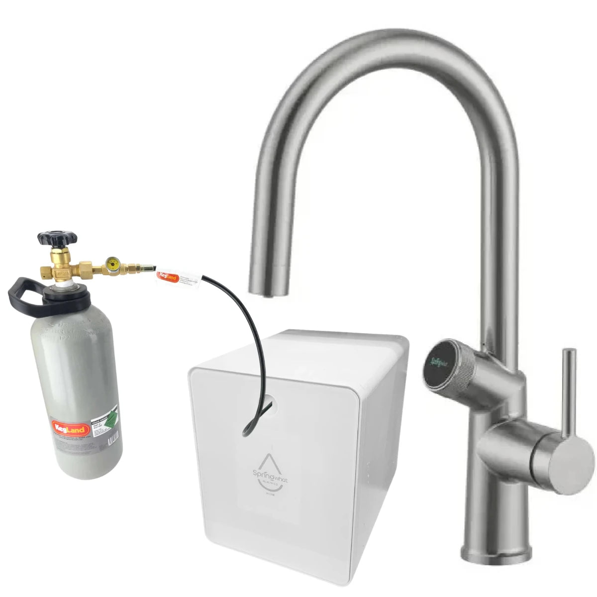 Zumi SpringWhat 6 in 1 Tap - Brushed Nickel - Includes CO2 Gas