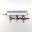 3 Output / 3 Way Manifold Gas Line Splitter with Check Valves (1/4" thread, 6mm Barb) - Distillery King Australia