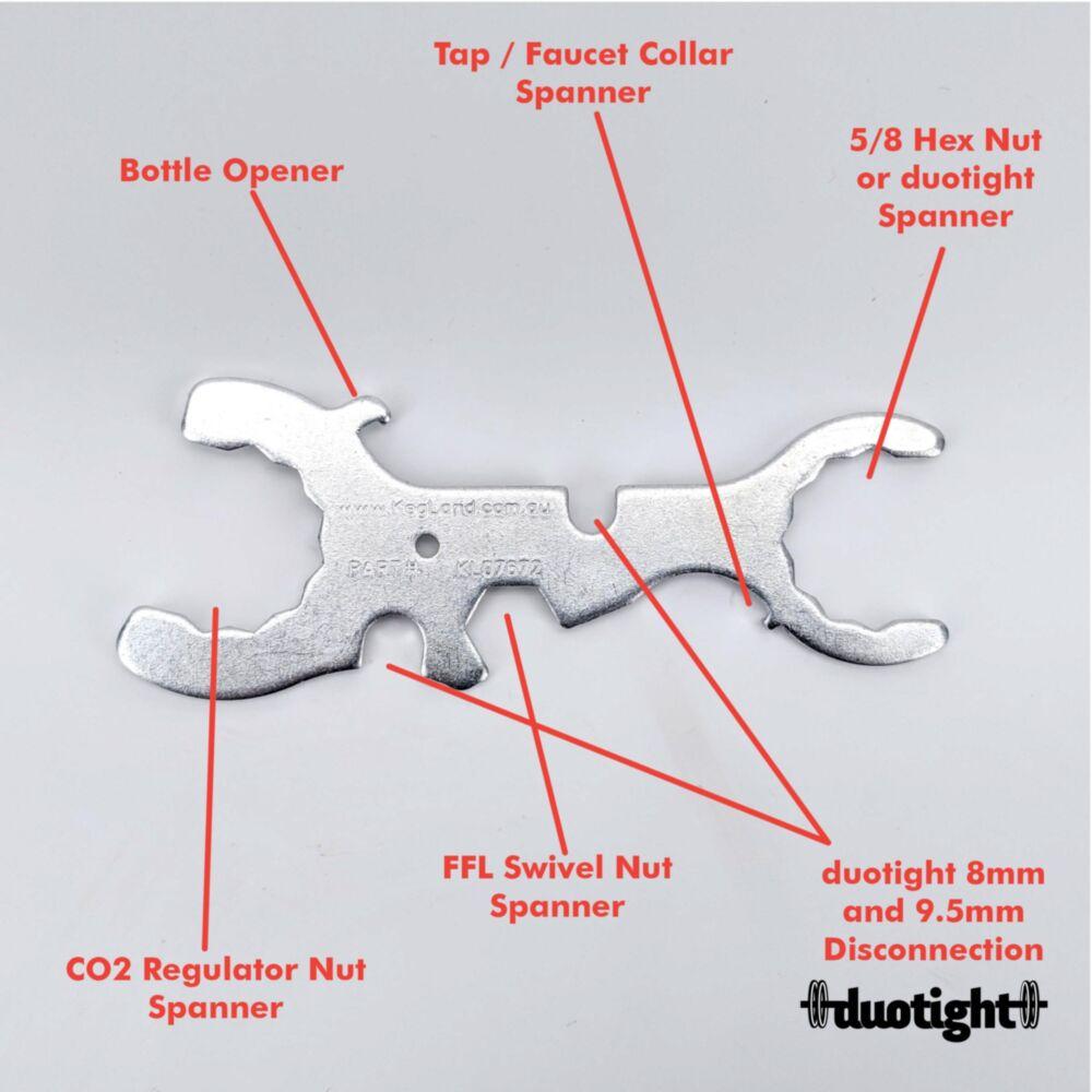 7 In 1 Faucet Tap Wrench/Spanner Tool - Duotight tube remover - Distillery King Australia