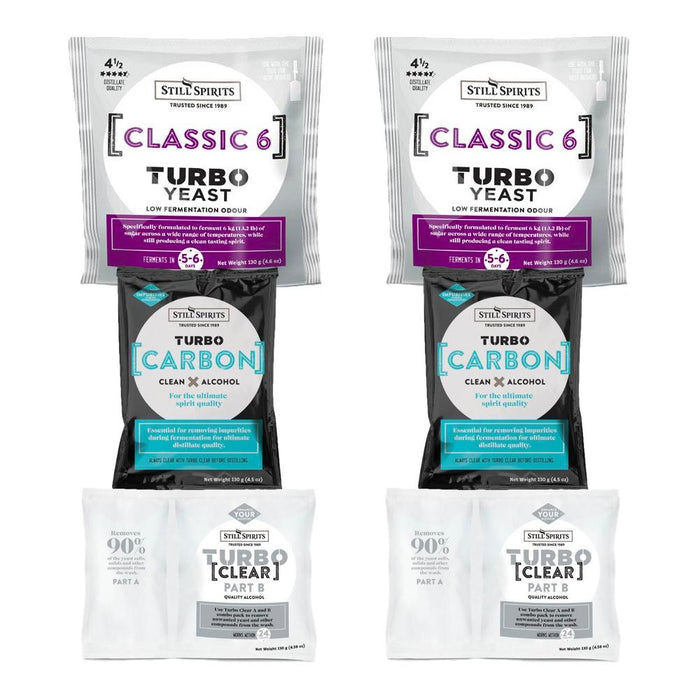 Still Spirits Classic 6 Double Pack with 2x Classic 6 Yeast, 2x Turbo Carbon & 2x Turbo Clear