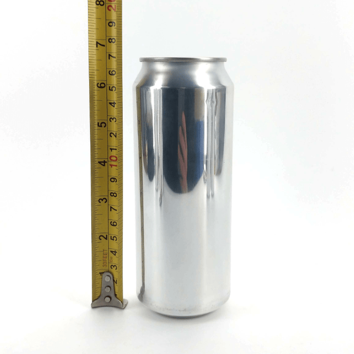 Full Aperture Aluminium Disposable Beer Cans (Empty) Silver with B64 Lids - 207 Units x 500mL