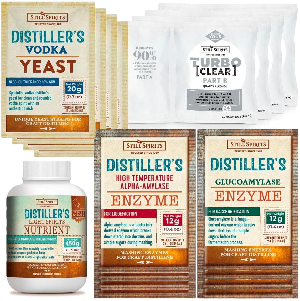 Vodka Distiller's Yeast Pack x4 (to use with Potatoes)