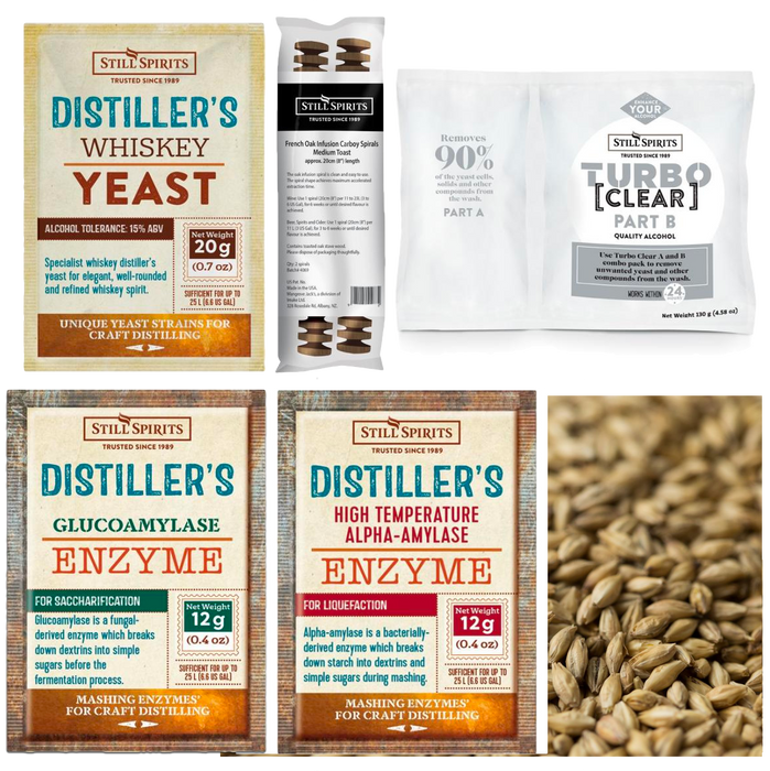 Still Spirits Single Malt Whiskey Grain Kit: Whiskey Distiller's Yeast + SINGLE MALT Grain