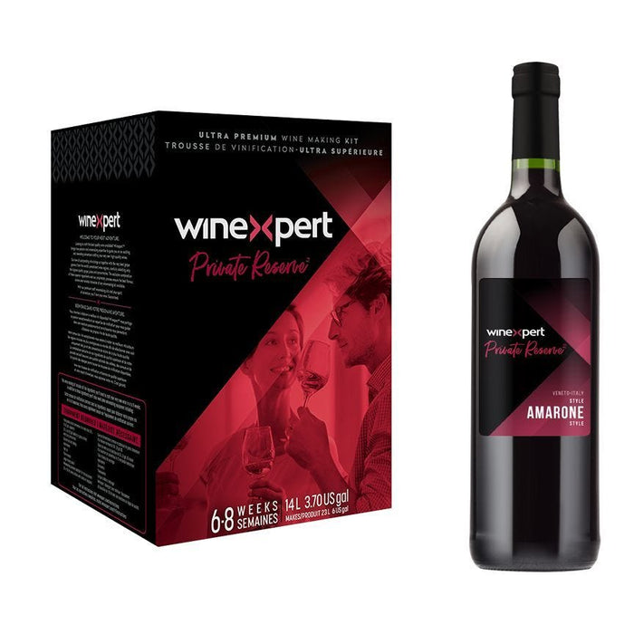 Winexpert Private Reserve Amarone Style, Veneto, Italy - Wine Making Kit Makes 30 Bottles - with Grape Skins