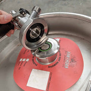 A - Type Commercial Keg Coupler - Full Stainless Steel - duotight 5/8" to 8mm push in with Low Profile Elbow Bend - Distillery King Australia