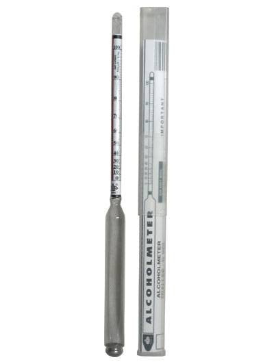 Alcometer - 0°-100° with thermometer