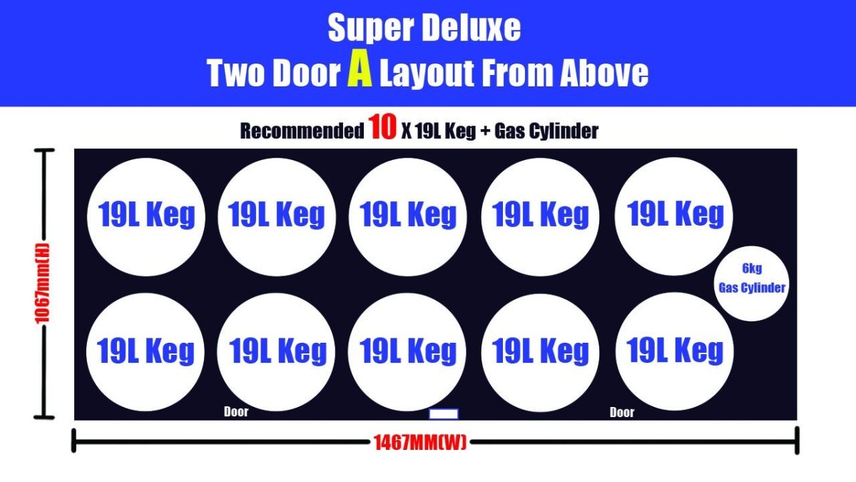 Kegmaster Commercial Kegerator SUPER DELUXE Two Door Commercial Kegerator - Distillery King Australia
