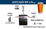 Kegmaster Kegerator DOUBLE Tap Stainless Steel FAST TAP Edition