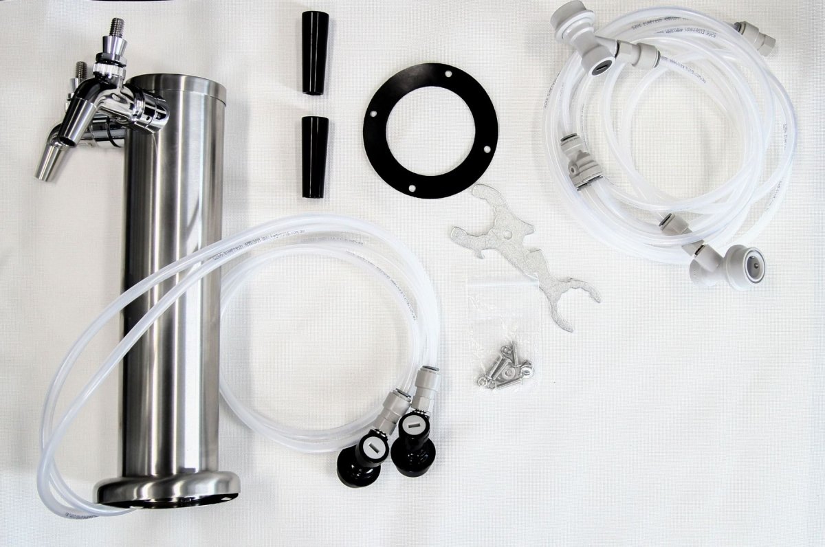 Kegmaster Kegerator DOUBLE Tap Stainless Steel FAST TAP Edition
