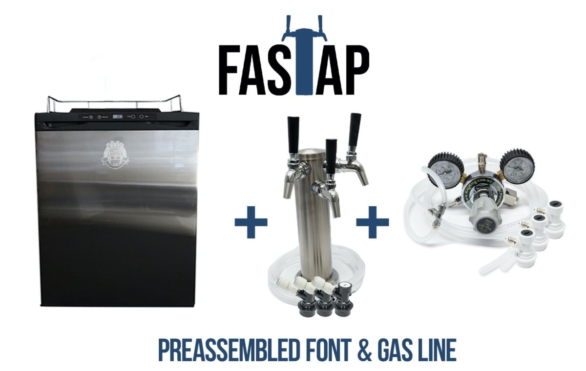Kegmaster Kegerator TRIPLE Tap Stainless Steel FAST TAP Edition