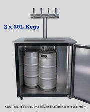 Kegmaster Outdoor Kegerator Solstice Under Bench Kegerator Fridge with Quadruple Tap 4 Taps - Distillery King Australia