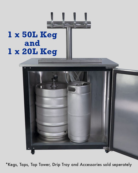 Kegmaster Outdoor Kegerator Solstice Under Bench Kegerator Fridge with Quadruple Tap 4 Taps - Distillery King Australia