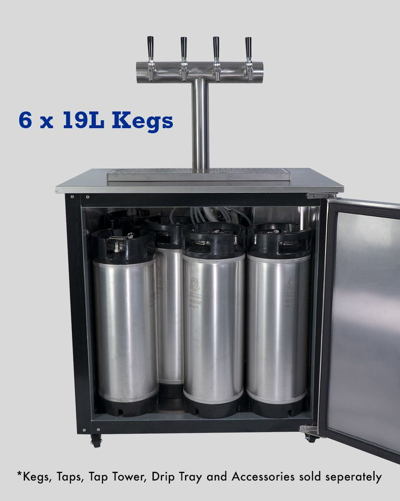 Kegmaster Outdoor Kegerator Solstice Under Bench Kegerator Fridge with Quadruple Tap 4 Taps - Distillery King Australia