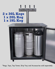 Kegmaster Outdoor Kegerator Solstice Under Bench Kegerator Fridge with Quadruple Tap 4 Taps - Distillery King Australia
