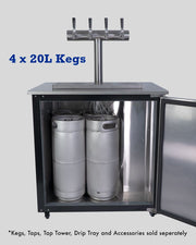 Kegmaster Outdoor Kegerator Solstice Under Bench Kegerator Fridge with Quadruple Tap 4 Taps - Distillery King Australia