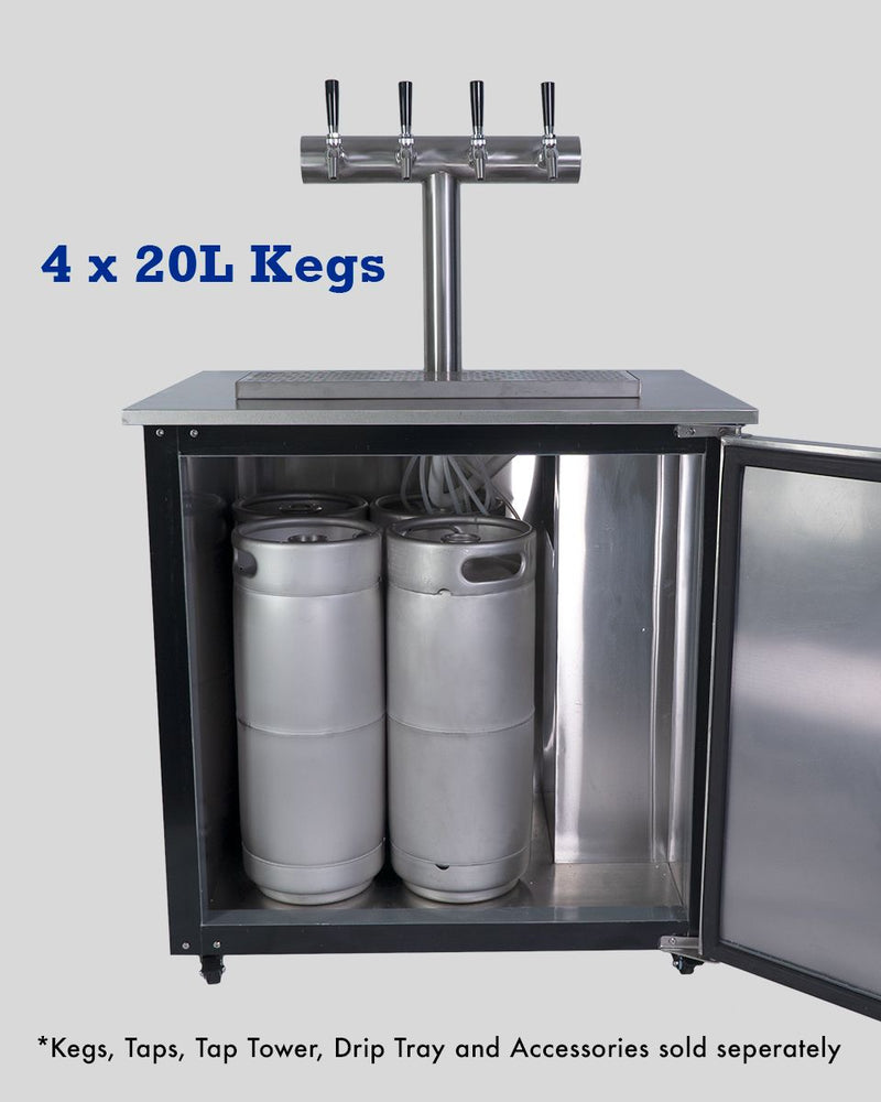 Kegmaster Outdoor Kegerator Solstice Under Bench Kegerator Fridge with Quadruple Tap 4 Taps - Distillery King Australia