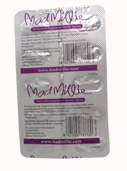 Mad Millie 4L Vegetarian Rennet (Tablet Strip x 10) - Distillery King Australia