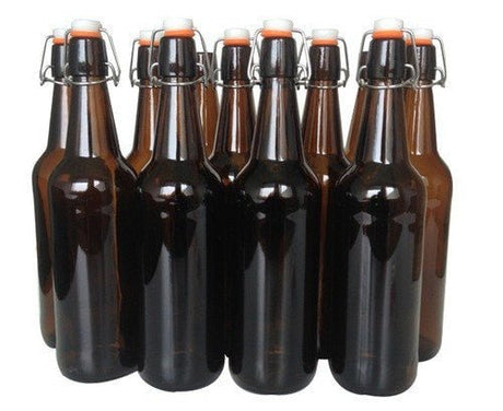 Mangrove Jacks Amber Flip Top Bottles - 12x 750mL - Distillery King Australia