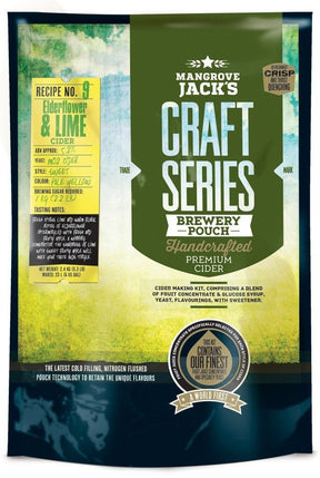 Mangrove Jacks Craft Series Elderflower & Lime Cider Pouch (makes 23L) - Distillery King Australia