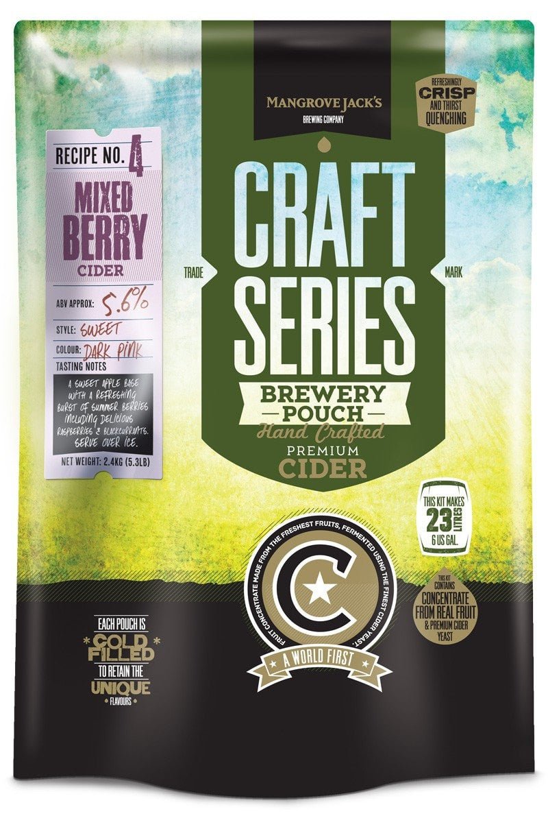 Mangrove Jacks Craft Series Mixed Berry Cider Pouch (makes 23L) - Distillery King Australia