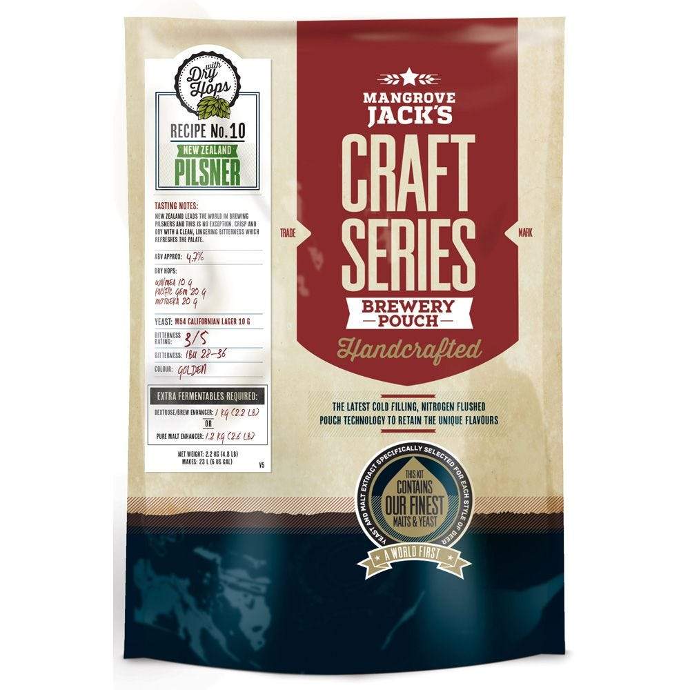 Mangrove Jacks Craft Series NZ Hopped Pils (makes 23L) - Distillery King Australia