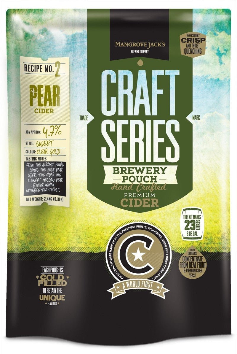 Mangrove Jacks Craft Series Pear Cider Pouch (makes 23L) - Distillery King Australia