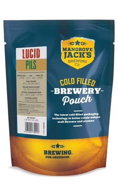 Mangrove Jacks Traditional Series Lucid Pils Pouch 1.8kg (Pils Pouch) - Distillery King Australia