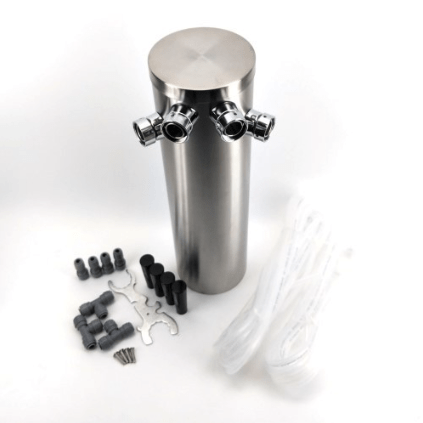 Quadruple Tap Brushed Stainless Steel Font Kit - Distillery King Australia