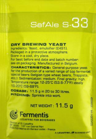 SafAle S - 33 Yeast (11.5g) - Distillery King Australia