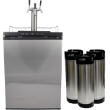 Series 4 Kegerator Triple Tap 3x Taps with 3 New Kegs