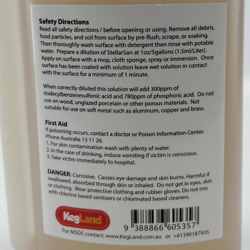 StellarSan Sanitiser 500ml - (Phosphoric Based) - Distillery King Australia