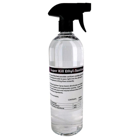 Super Kill Ethyl Sanitiser Spray 1000mL (Ethanol, Alcohol) - Distillery King Australia