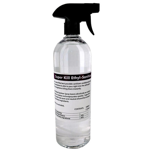 Super Kill Ethyl Sanitiser Spray 1000mL (Ethanol, Alcohol) - Distillery King Australia