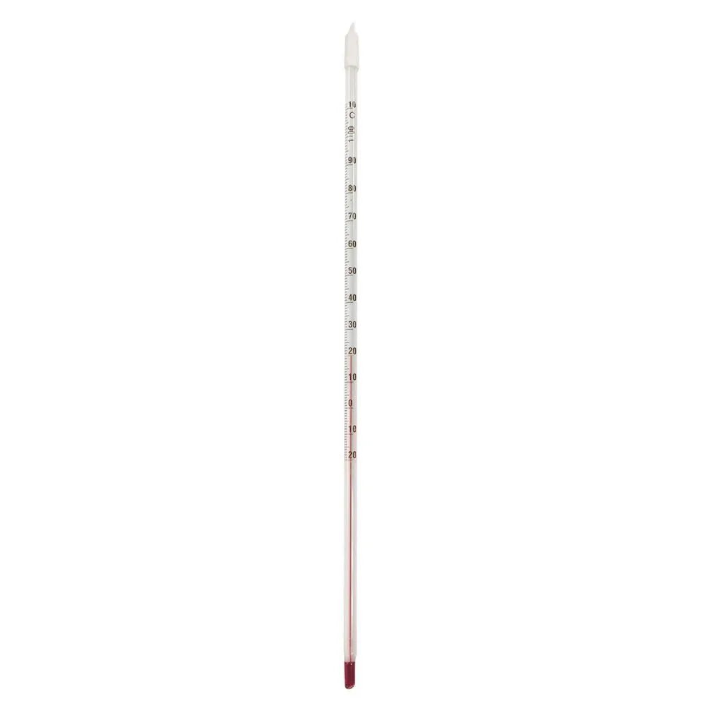 Thermometer. Glass stem 300mm long - 20 to 110C - Distillery King Australia