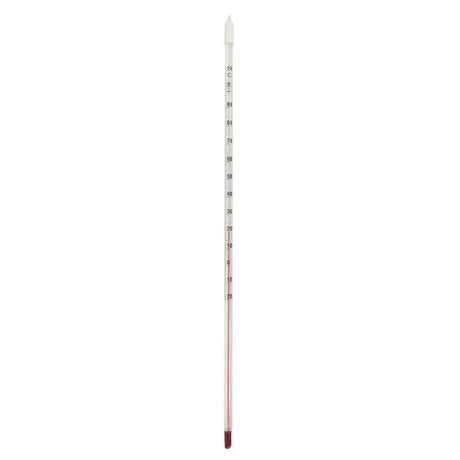 Thermometer. Glass stem 300mm long - 20 to 110C - Distillery King Australia