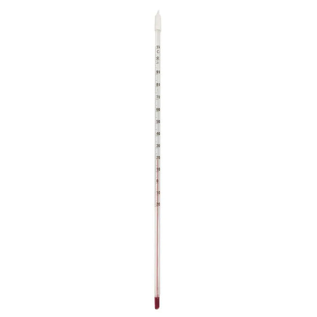 Thermometer. Glass stem 300mm long - 20 to 110C - Distillery King Australia
