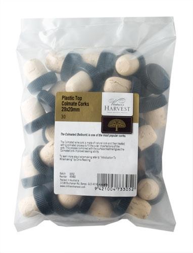 Vintners Harvest Plastic Top Colmate Corks 29x20mm - Distillery King Australia